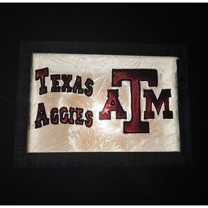 Vintage Texas A&M Stained Glass Night Light Aggie Accent Lamp  Rustic 11 X 8
